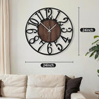 Maxstar Large Round Wall Clock for Living Room Decor Battery Operated Non - Image 2