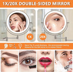 Auxmir 8'' Wall Mounted Lighted Makeup Mirror, 3200mAh Rechargeable - Image 2