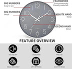 SIN&MI Wall Clock Silent & Non Ticking Modern Quartz Battery Operated Digital - Image 3