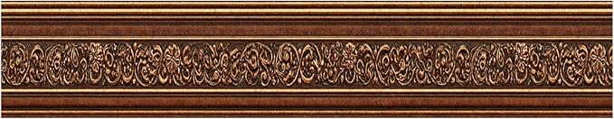 Brown Vintage Wallpaper Border 196x4 Inch Peel and Stick Classic Decorative - Image 2