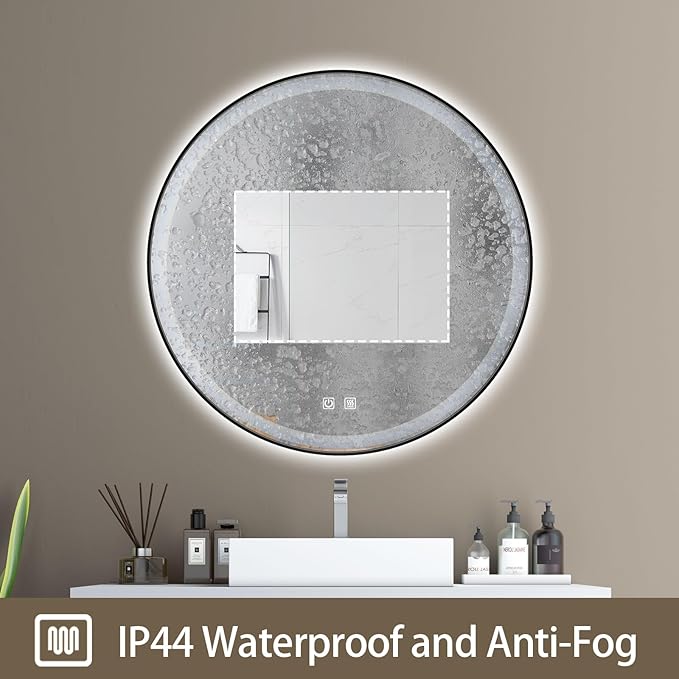 Itrue 36 Inch LED Bathroom Round Mirror, Adjustable Color Temp & Brightness - Image 3