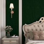 YENHOME 30"X393" Dark Green Velvet Wallpaper Peel and Stick Vintage Green - Image 2