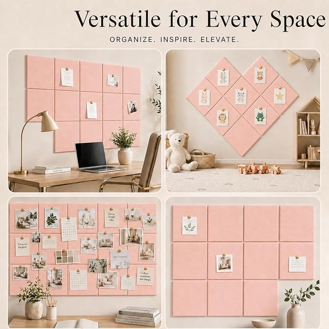 Large Cork Boards for Walls – 48" x 36" Self Adhesive Felt Wall Tiles - Image 6