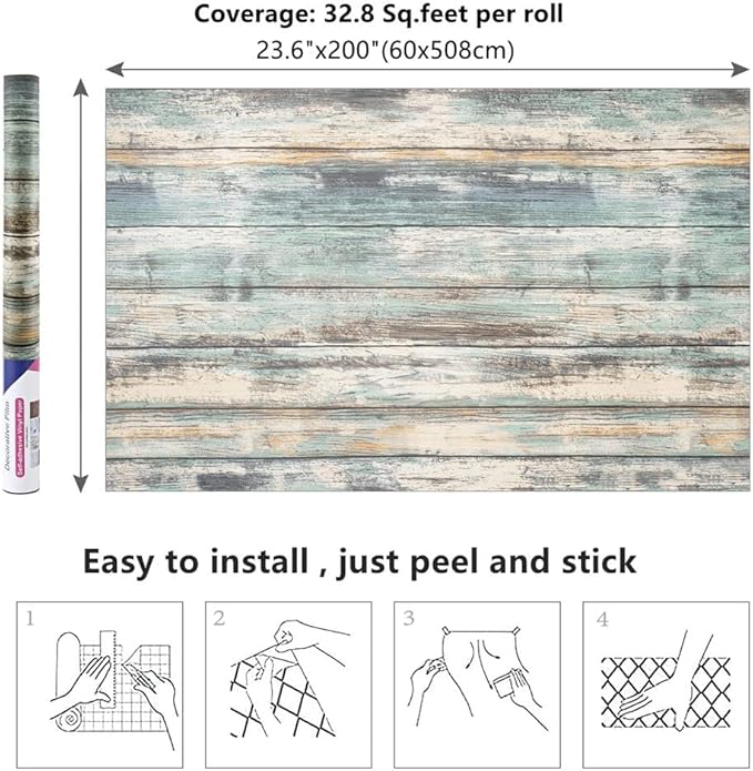Arthome 23.6x200''Rustic Wood Contact Paper Peel and Stick Self-Adhesive - Image 3