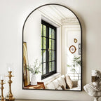 XRAMFY 24"x36" Black Arched Bathroom Mirror - Image 7