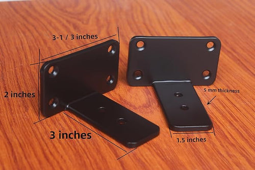 4 Pack - 3 inch Black Hidden L Shelf Bracket Iron Floating Shelf Brackets - Image 2