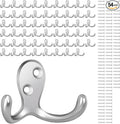 Homanu 54 Pack Coat Hooks, Heavy Duty Double Prong Coat Hooks Wall Mounted by Homanu