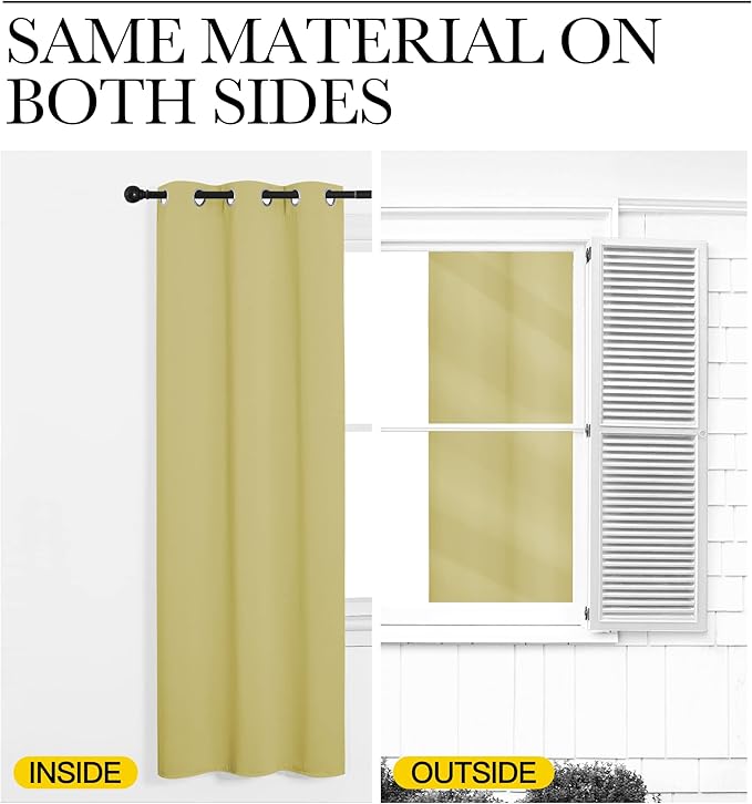 NICETOWN Window Curtain Panels, Thermal Insulated Solid Grommet Blackout - Image 6