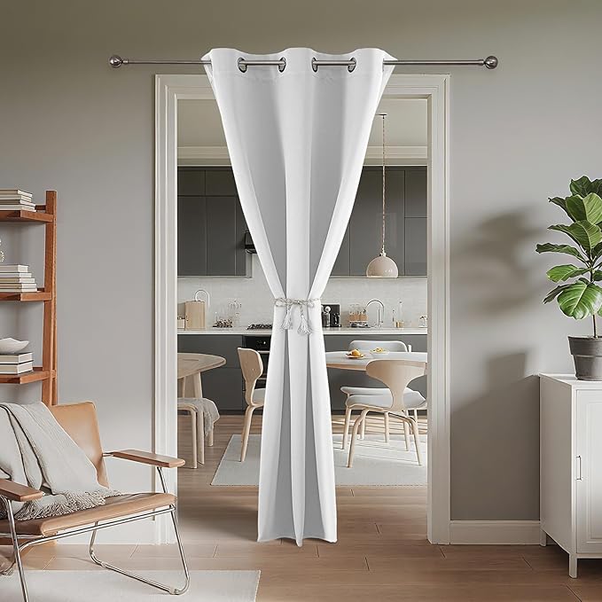 Joydeco Blackout Door Curtain for Doorway Privacy 90 Inches Long, Grommet - Image 2