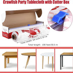 Kochorie 100 Ft x 54 Inch Crawfish Party Tablecloth Roll - Image 2