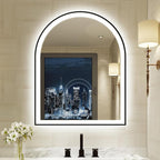 Arched LED Mirror for Bathroom 24"x30", 3 Color Changing, Shatterproof by OUMUSUMIRROR
