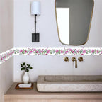 Pink Floral Wallpaper Border 196x4 Inch Peel and Stick Wall Border Self - Image 3