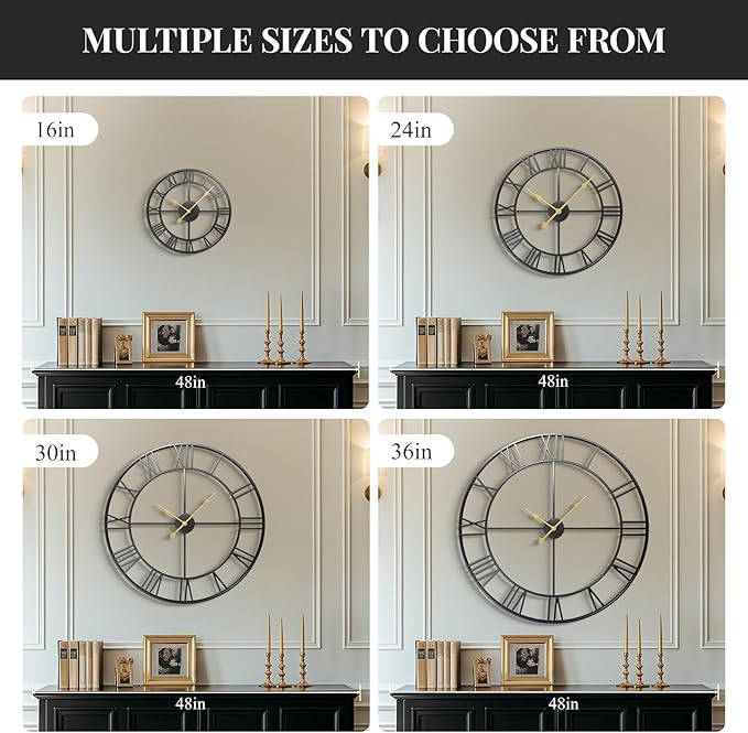 Cuspin 24 Inch Large Wall Clock, Silent Non Ticking Battery Operated Round - Image 6