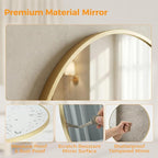 OLIXIS 20 Inch Gold Round Bathroom Wall Mirror, Round Bathroom Mirrors - Image 6