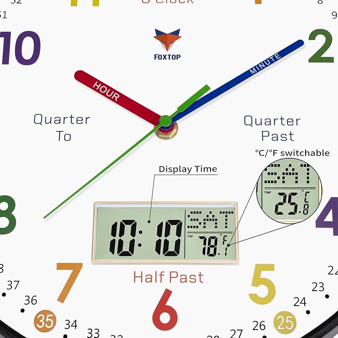 Foxtop Digital and Analog Learning Clock - Image 5