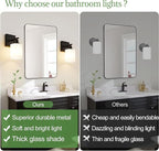 MOKATNG Set of 2 Wall Sconces for Bathroom, Bathroom Wall Lamp for Mirror - Image 2