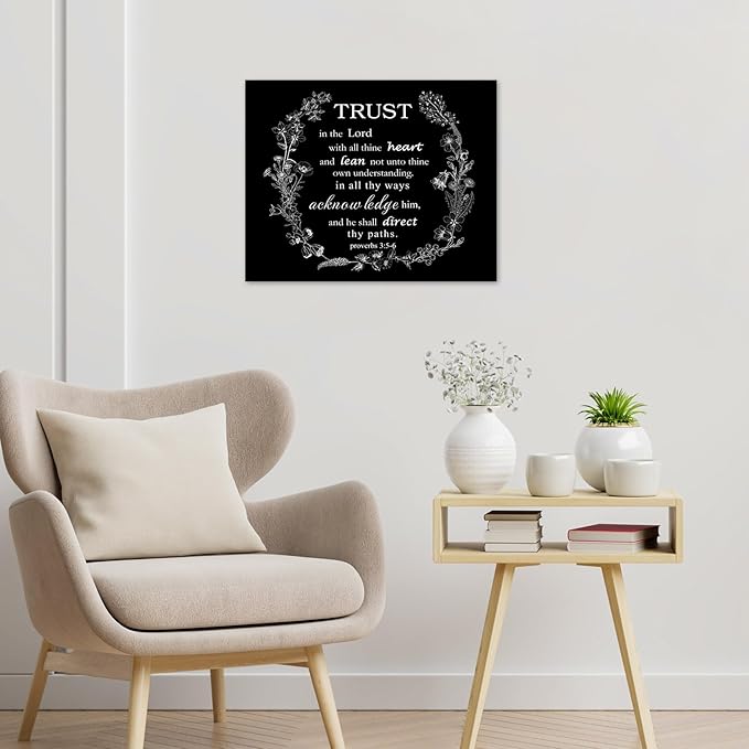 EOBTAIN Christian Bible Verse Canvas Wall Art Positive Religious Scripture and - Image 3