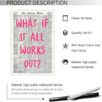 Drimiler What If It All Works Out Poster Retro Newspaper Pink Font Canvas Wall - Image 2