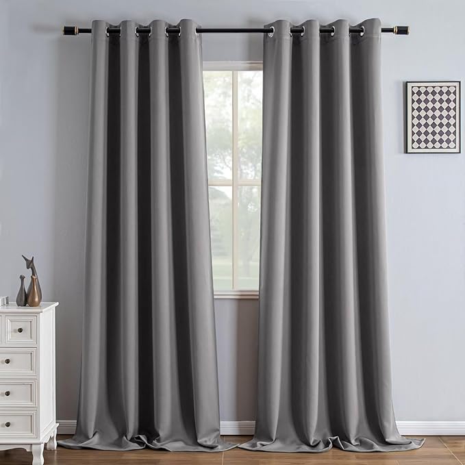 IGEMAEVE Blackout Curtains 90 Inch Length 2 Panels Set, Grommet Energy Saving by IGEMAEVE