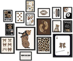 ANERZA 16 PCS Framed Leopard Wall Art Decor, Cheetah Wall Prints by ANERZA