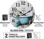 Decorative Bathroom Wall Clock, Rustic Style Waterproof Glass Wall Clock - Image 3