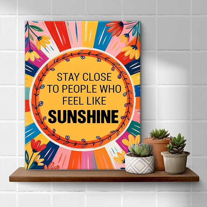 Inspirational Sunshine Wall Art Decor, Motivational Canvas Painting Pictures - Image 4