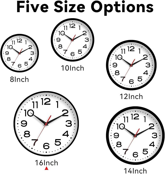 Roymnie Wall Clock Silent Non-Ticking Modern Clock Battery Operated 16 Inch - Image 7