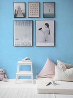 Cohoo Home Blue Peel and Stick Wallpaper Silk Solid Light Blue Contact Paper - Image 5