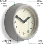 JONES CLOCKS® Fuze wall Clock | Small Round Clock | Gray | Playful Modern Design - Image 5