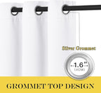 NICETOWN White Room Darkening Curtain 84 inches Long - Image 3