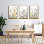 Bwodke Framed Wildflower Wall Art Watercolor Botanical Floral Colorful Canvas - Image 7