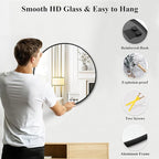 Fabuday Black Circle Mirror for Wall Decor 18 Inch - Image 6