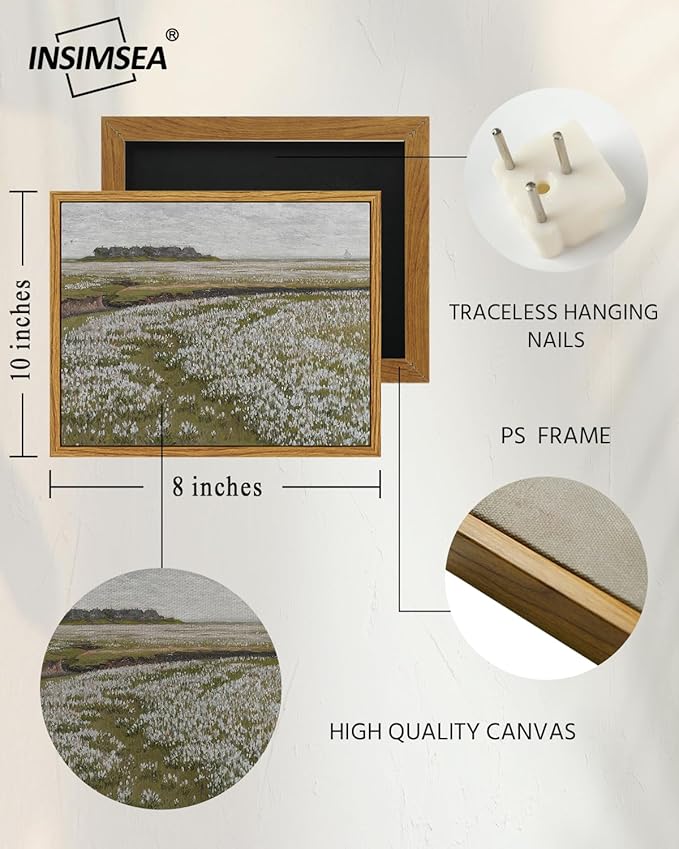 InSimSea Framed Canvas Wall Art Vintage Decor, Room Eclectic Decor, Classical - Image 3