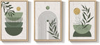 Large Framed Sage Green Boho Wall Art - Image 8