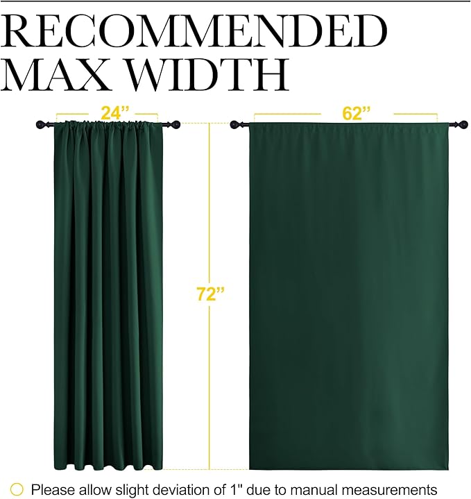 NICETOWN 2 Panels Blackout Curtains, Rod Pocket Window Curtains Room Darkning - Image 6