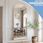 56"X18" Arched Full Length Mirror, Tempered Glass Full Body Mirror - Image 3