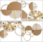 Large Wall Clock, Modern Silent Non-Ticking Metal Wall Art Wall Clocks Battery - Image 4