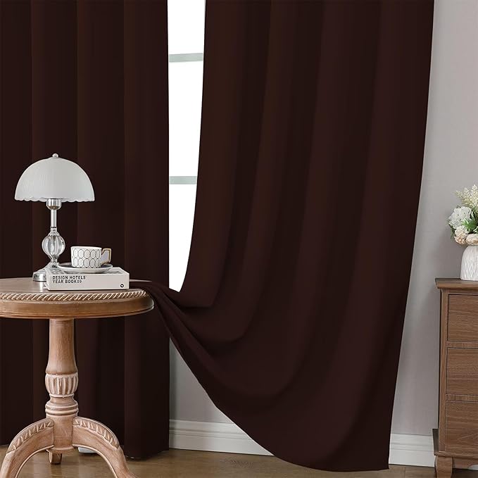 CUCRAF Blackout Curtains 45 inch Length 2 Panels Set, Rod Pocket Room Darkening - Image 5