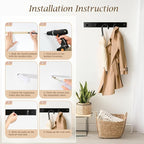 Coat Rack Wall Mount, Wooden Coat Hanger - Image 7