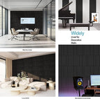 Acoustic Wall Panels – 8 Pack 31.75"x15.75" Thick Black Striped Groove Sound - Image 6
