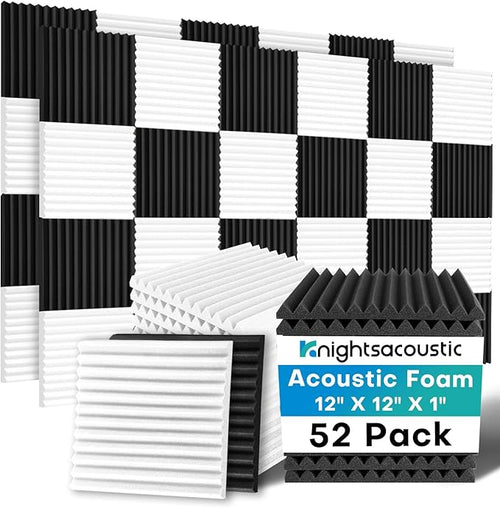52 Pack Acoustic Foam Panels, High Density Acoustic Panels Sound Absorbing by Knightsacoustic