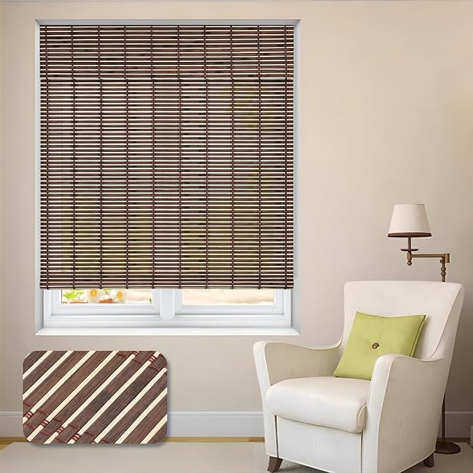 LUCKUP Cordless Roman Shades, Roll Up Bamboo Blinds by LUCKUP