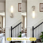 Wall Sconces Set of Two, Brushed Nickel Bathroom Sconces - Image 8