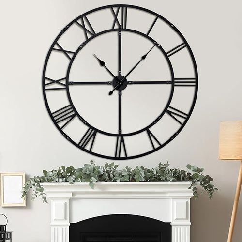 48 inch Large Wall Clock for Living Room Decor – Easy-Assembly Silent by WallClockDecor