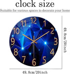 Big Wall Clock for Living Room Decor Blue Decorative Wall Clocks Battery - Image 5