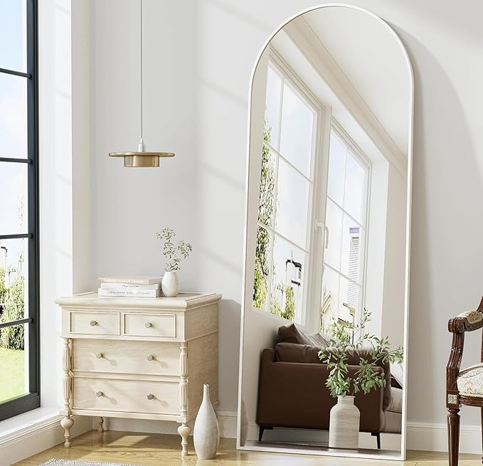 Prywot Arched Full Length Mirror, Modern Full Body Mirrors - Image 3