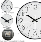 Wall Clock, Silent Wall Clocks Battery Operated 10 Inch Modern Non Ticking - Image 6