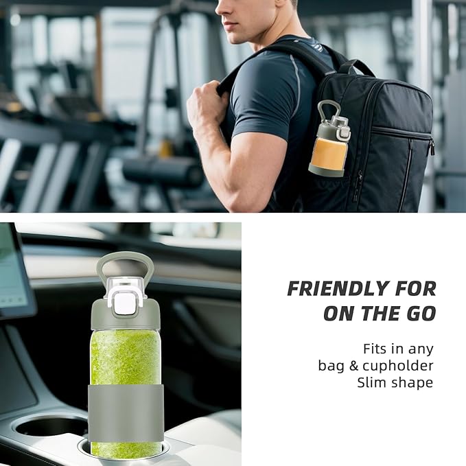 Glass Water Bottle for Protein Mixes 24 oz Shaker Bottles with Ball Portable Glass Shaker Blender for Fitness BPA Free Leakproof