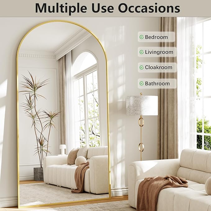 Oversized Full Body Mirror 35x78 inch Arched Full Length Mirror - Image 6
