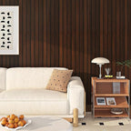 FunStick 24"x200" Slats Wood Wallpaper Peel and Stick Wall Paper Brown Walnut - Image 2